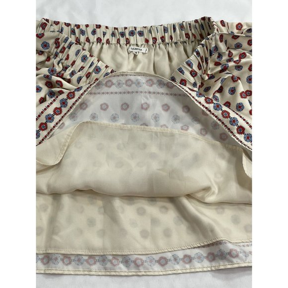 Tularosa Womens xs Elastic Waist Side Tie Mini Skirt Multicolor lined - Picture 6 of 6